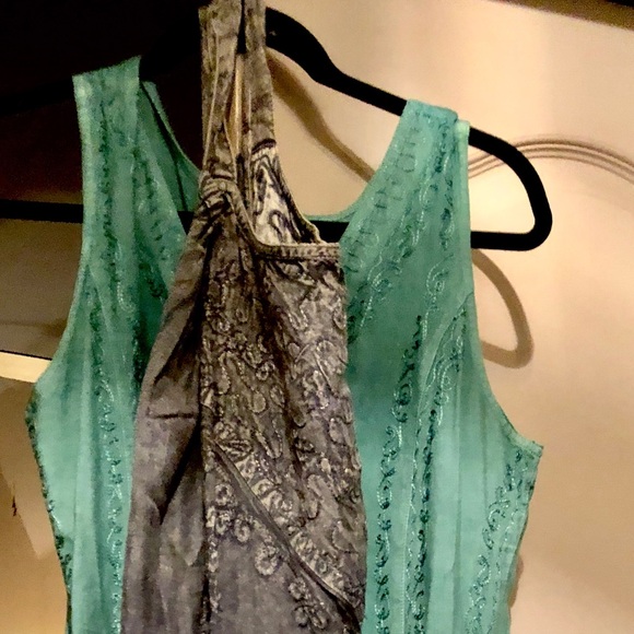 Festival ready green embroidered mix media dress - Picture 5 of 5